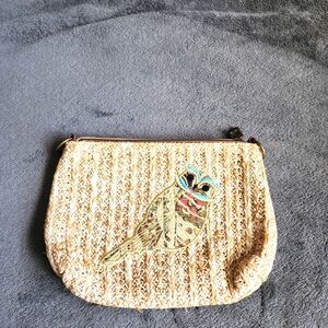 SAKROOTS Embroidered Straw Purse/Clutch